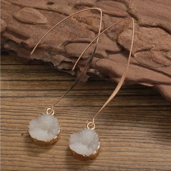 Crystal and Gold Earrings - Picture 2 of 3